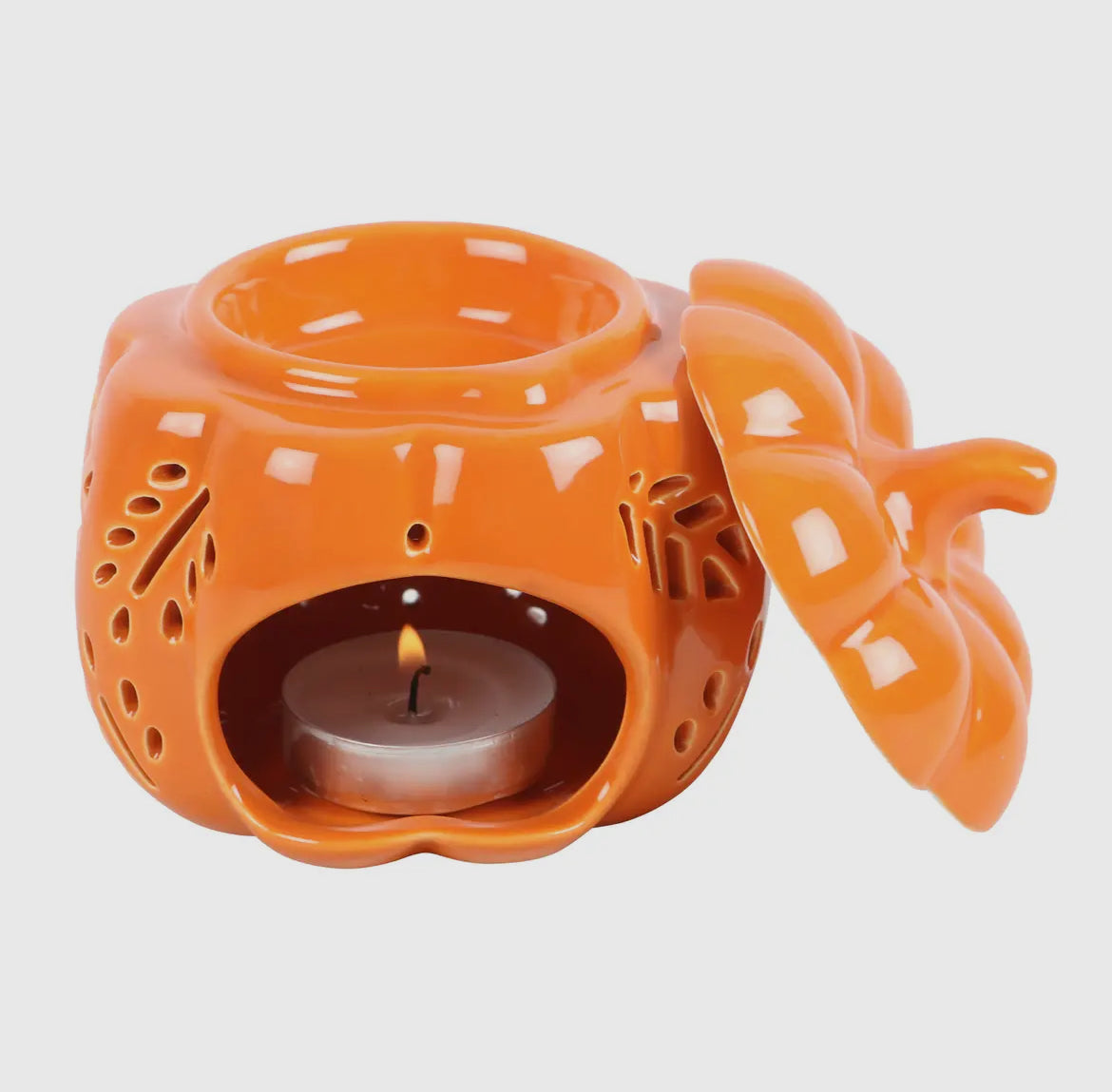 Orange Autumn Leaves Pumpkin Burner