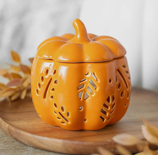 Orange Autumn Leaves Pumpkin Burner